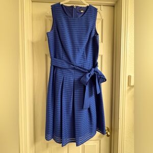 Tommy Hilfiger Women's Illusion-Striped Pleated Dress - Periwinkle Blue